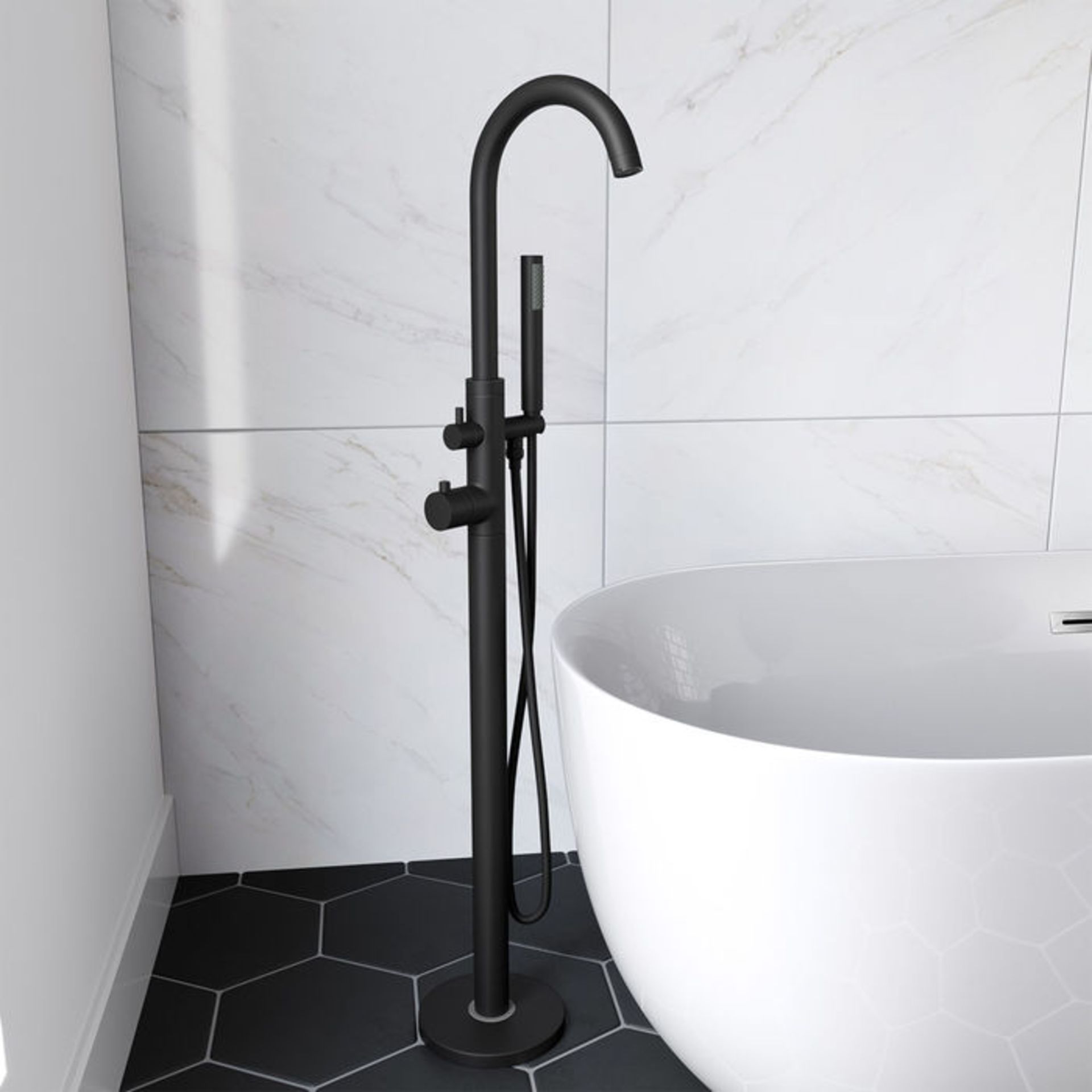 (SA4) Iker Freestanding Theromstatic Bath Tap with Hand Held Shower. RRP £1,132.99. We love this