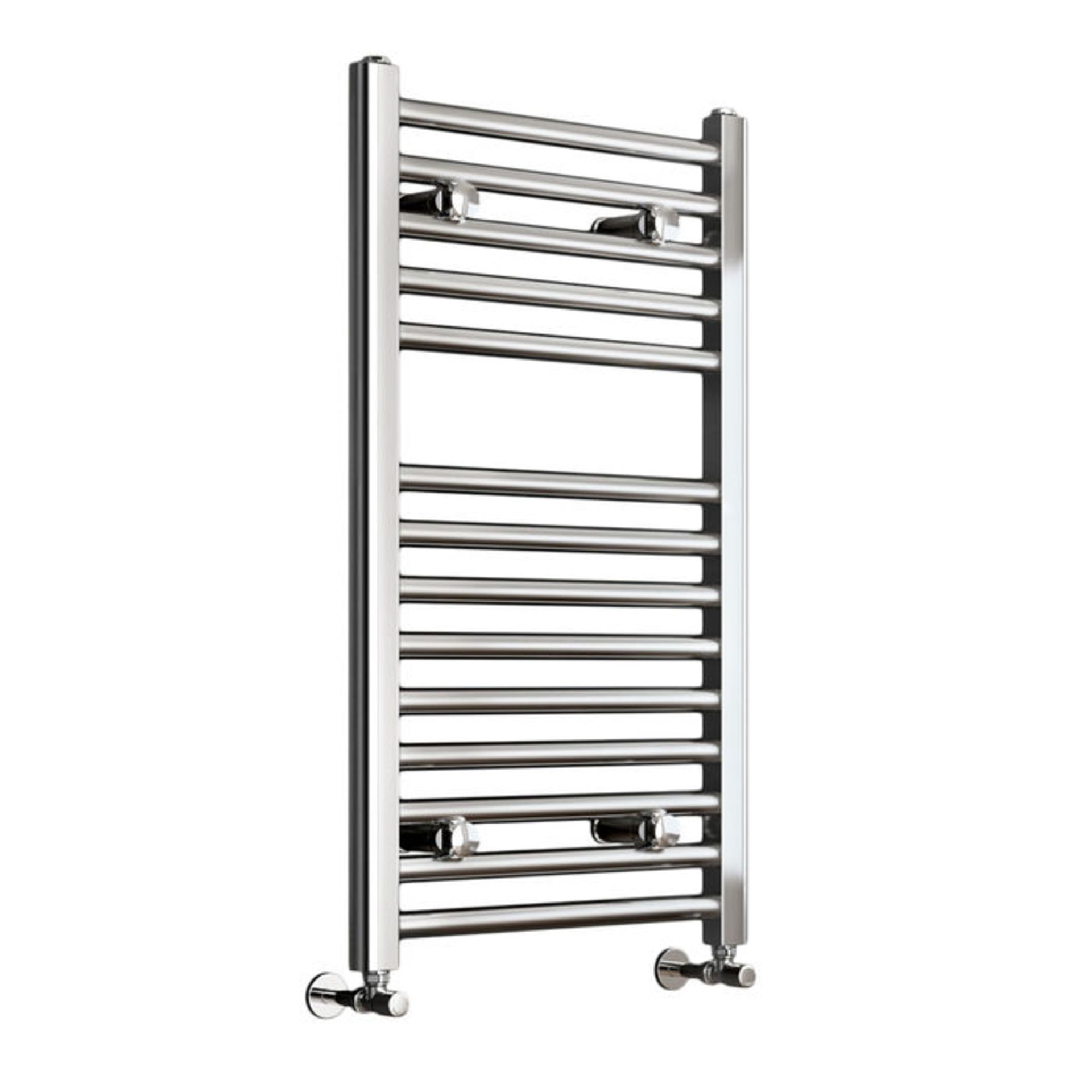 (SA50) 800x500mm - 25mm Tubes - Chrome Heated Straight Rail Ladder Towel Radiators. RRP £186.99. - Image 5 of 5