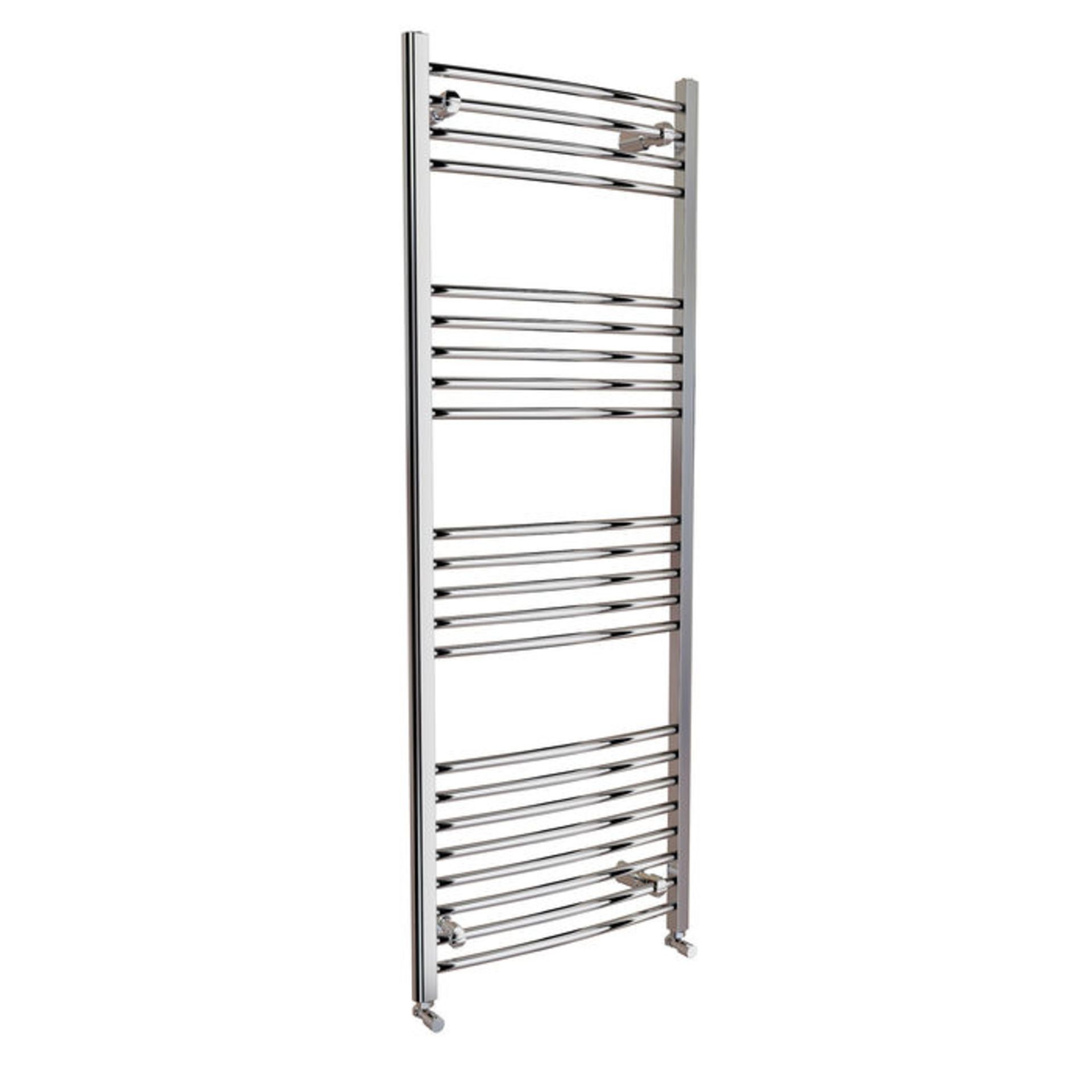 (OS222) 1600x600mm - 20mm Tubes - Chrome Curved Rail Ladder Towel Radiator. Made from chrome - Image 4 of 4