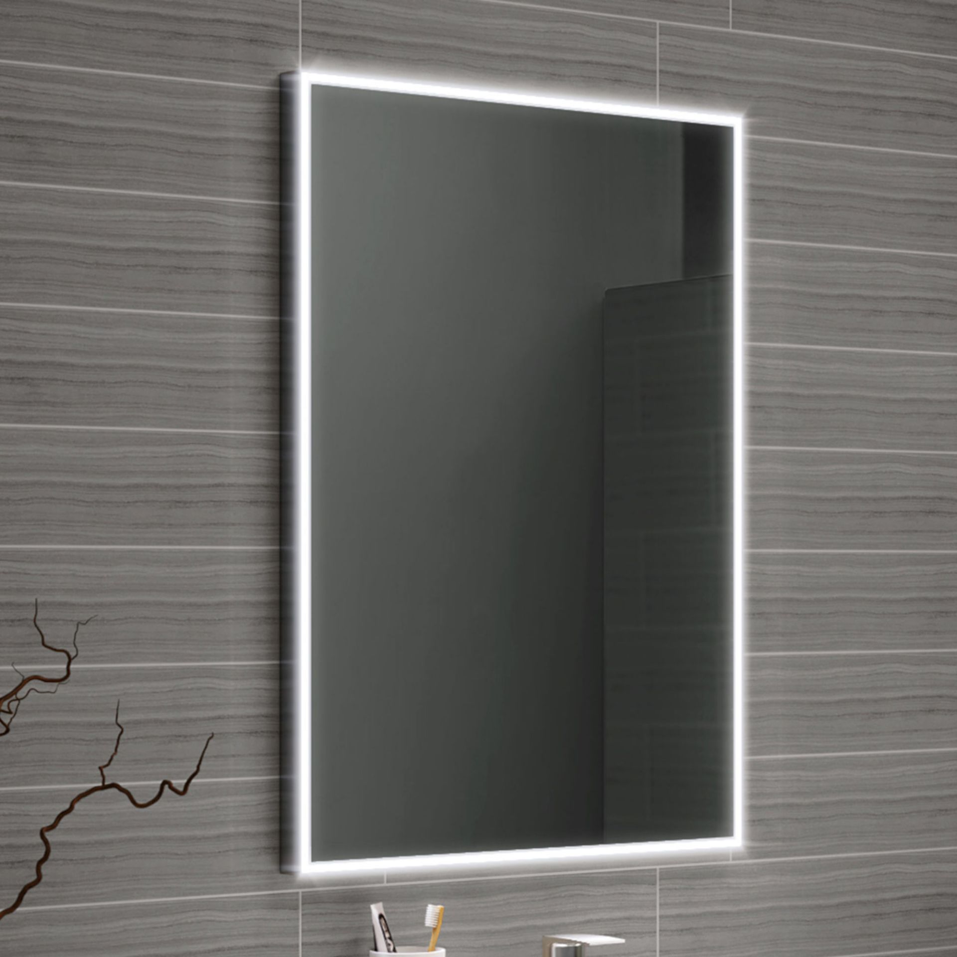 (SA27) 500x700mm Cosmic Illuminated LED Mirror. RRP £532.99. Energy efficient LED lighting with IP44 - Image 2 of 6