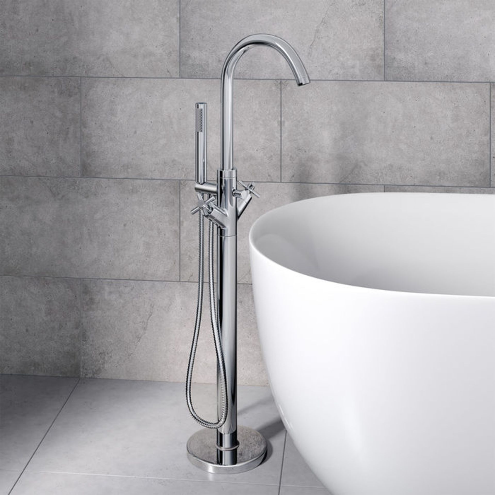 (SA8) Austin Chrome Freestanding Bath Tap with Hand Held Shower. RRP £499.99. We love this because