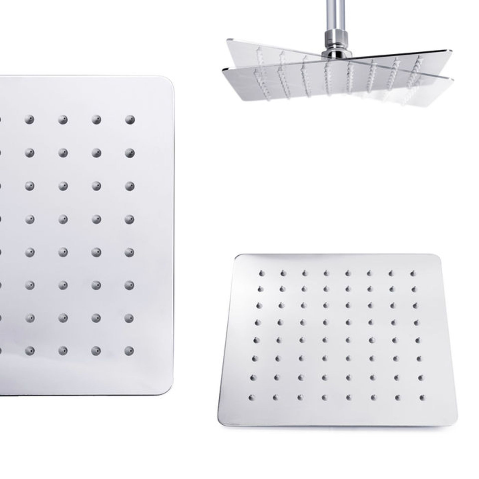 (VZ2) 200mm Square Shower Head. Solid metal structure Can be wall or ceiling mounted Features a