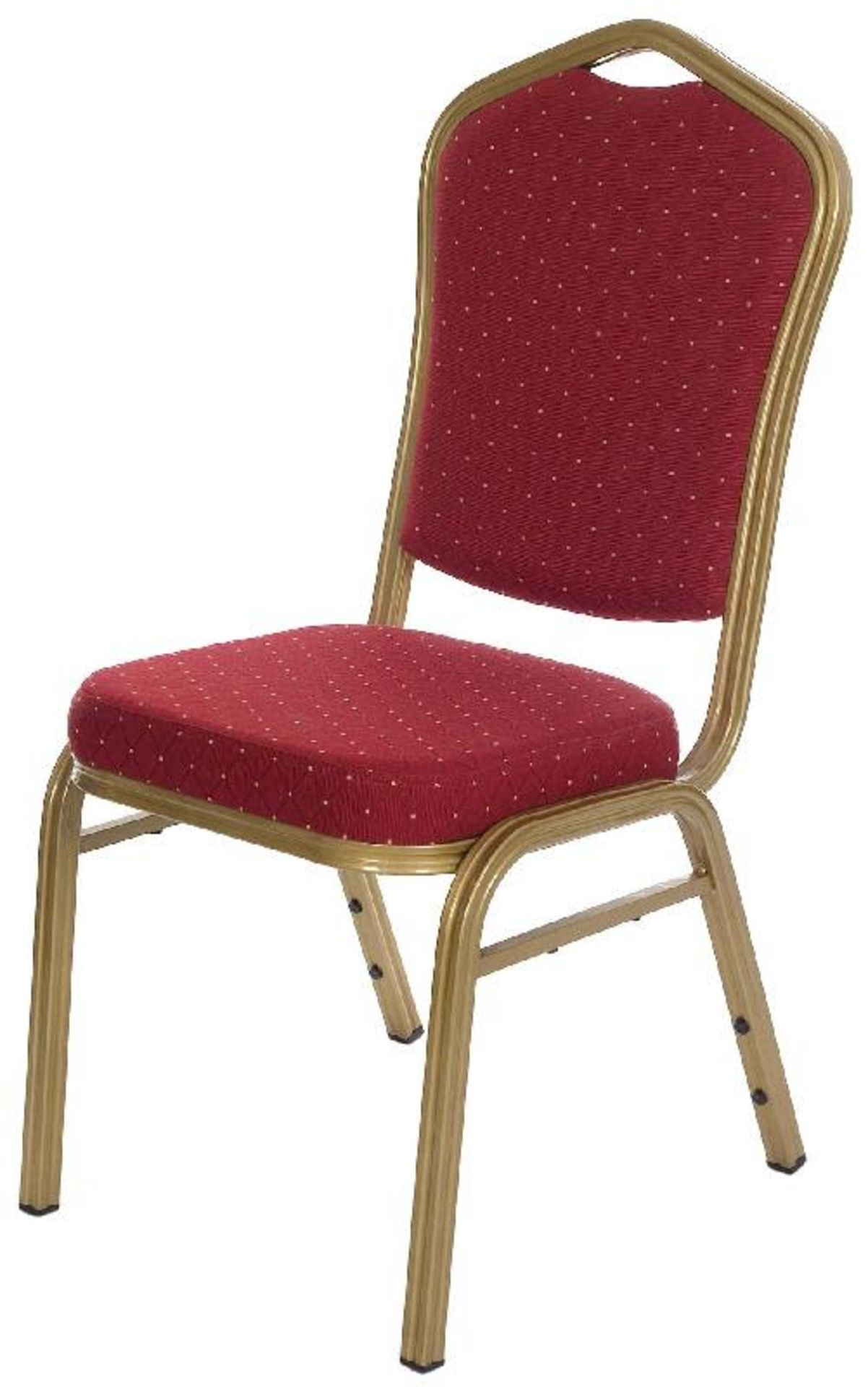 50 x 24mm Shield Back Chair Gold Powder Coated Frame Red Fleck Upholstery