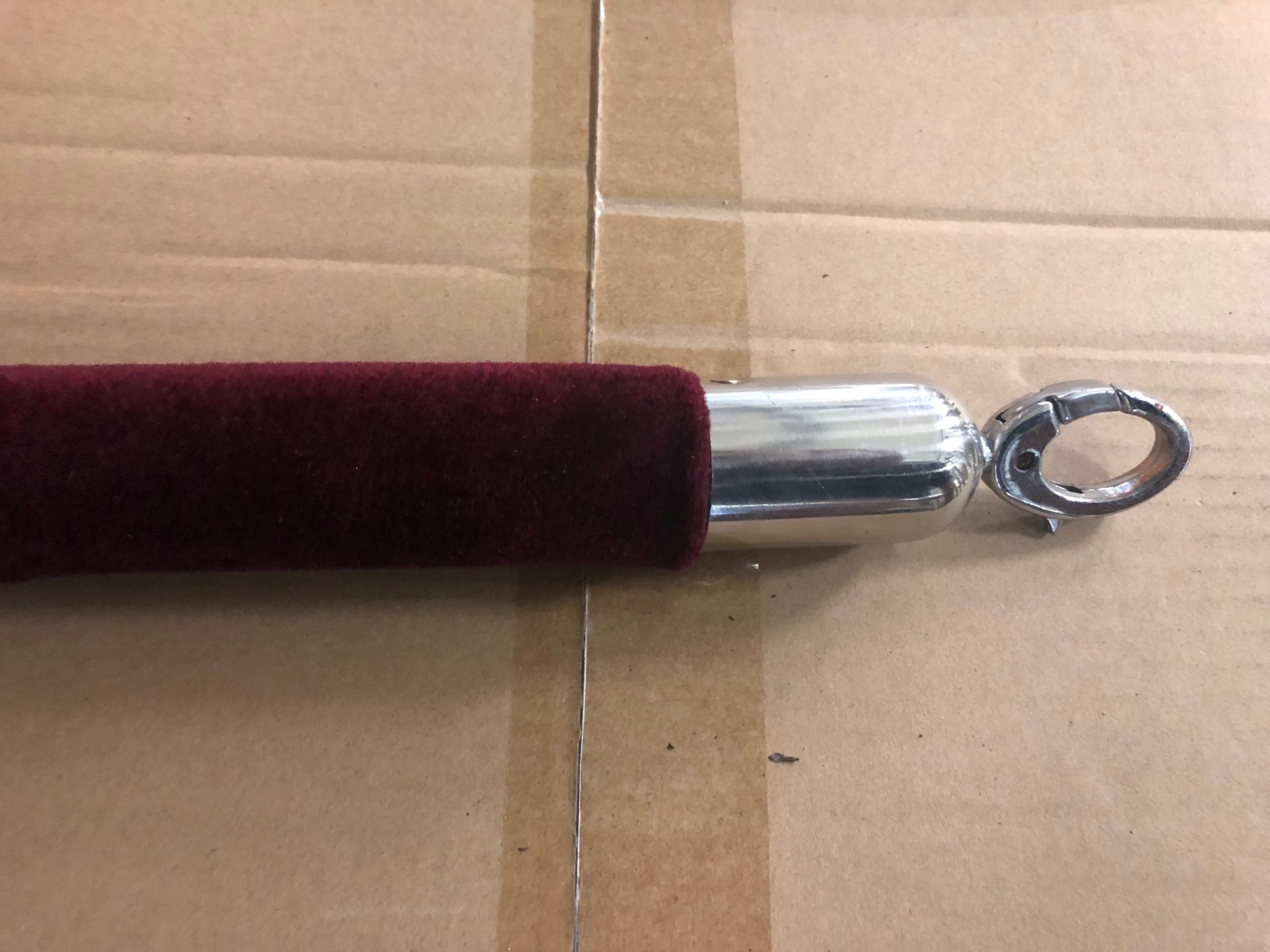 24 x burgundy barrier ropes with chrome ends