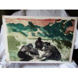 20th Century, colour lithograph, unframed and unsigned. 17 ½’ x 25’