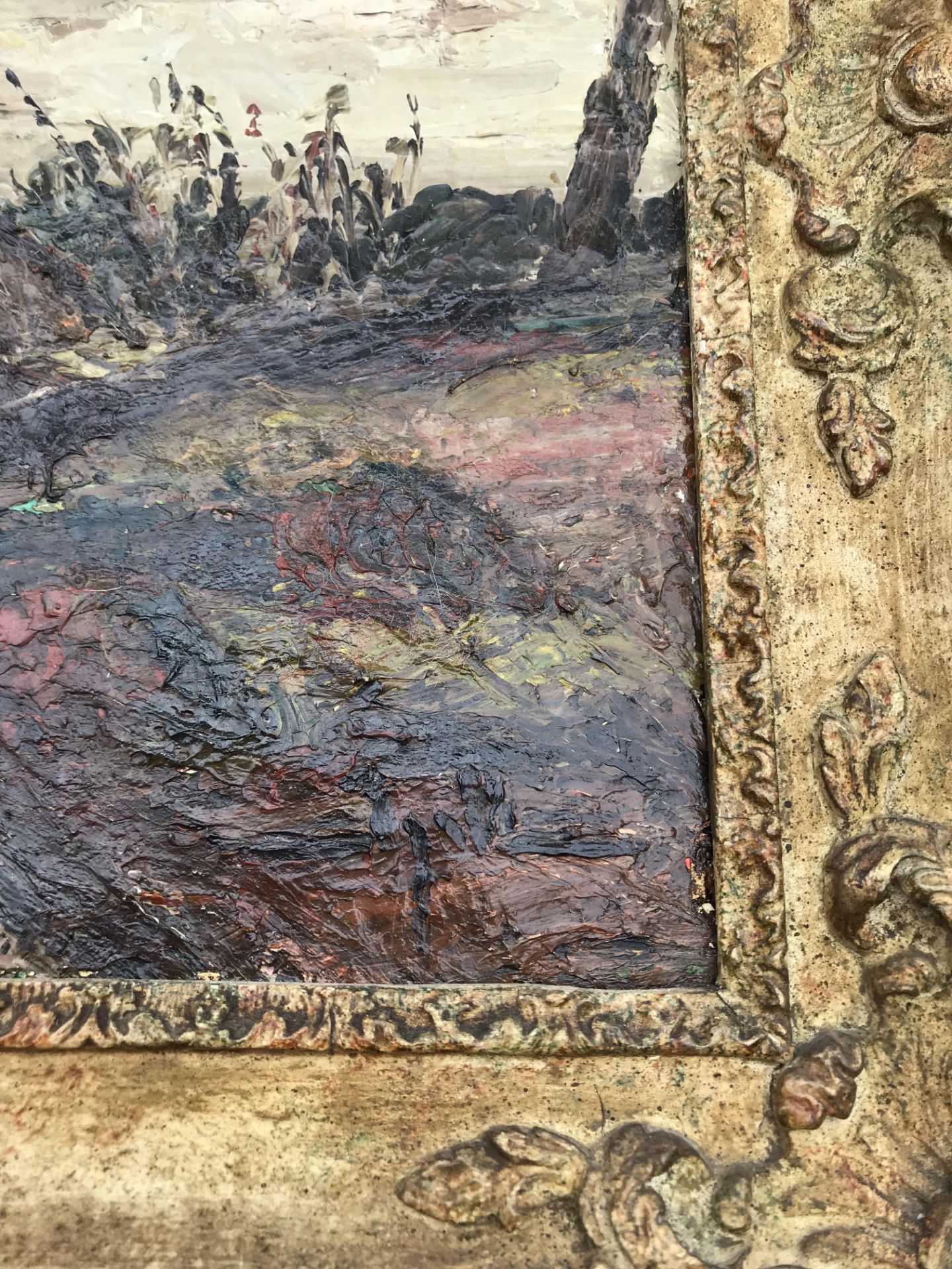 20th Century French school oil on canvas, indistinctly signed lower right, 12 ¾’ x 15 ¾’ - Image 3 of 4