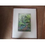 Doris Peppercorn, the artists garden, pastel. 11 ½ x 8 ¾