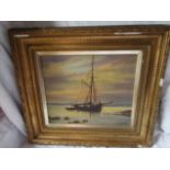 H.L. Braunston, 20th Century oil on hardboard, signed lower right. Gilt frame A/F 9 ¾ x 11 ½