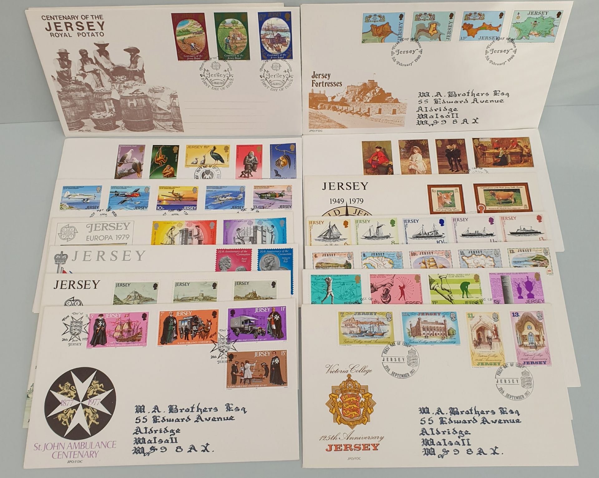 Parcel of 15 Collectable First Day Covers Jersey 1970's