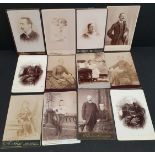 Antique Victorian Edwardian 12 x Portrait Photograph Cards Adults and Children