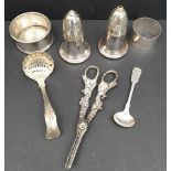 Antique Parcel of EPNS Includes Cruets Grape Scissors Spoons