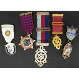 Antique 5 x Masonic Medals Jewels Includes Silver and Silver Gilt