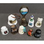 Vintage Collectable Parcel of Nine Assorted Novelty Thimbles Various Themes and Locations