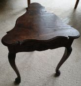 Antique Furniture Fleur de Lys 3 Legged Harwood Table