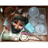 Antique Vintage Retro Box of Assorted Items Includes Jersey & Italian Pottery & Dolls