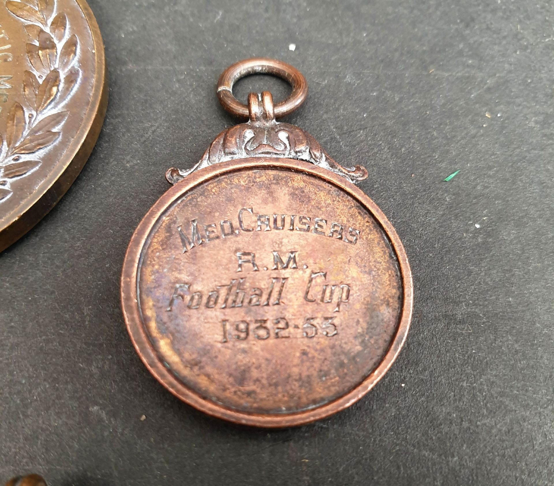 Antique Vintage 5 x Military Royal Navy Sporting and Football Medals 1930's Awarded To Royal Marines - Image 7 of 7