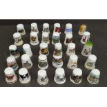 Vintage Collectable Parcel of 30 Assorted Thimbles Various Themes and Locations