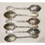 6 x Early 20th Century Spot Hammered Danish Silver Spoon Grann & Laglye Copenhagen