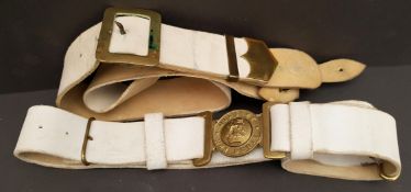 Vintage Military Dress Buckle With Dress Belt and 1 Other Military Dress Belt