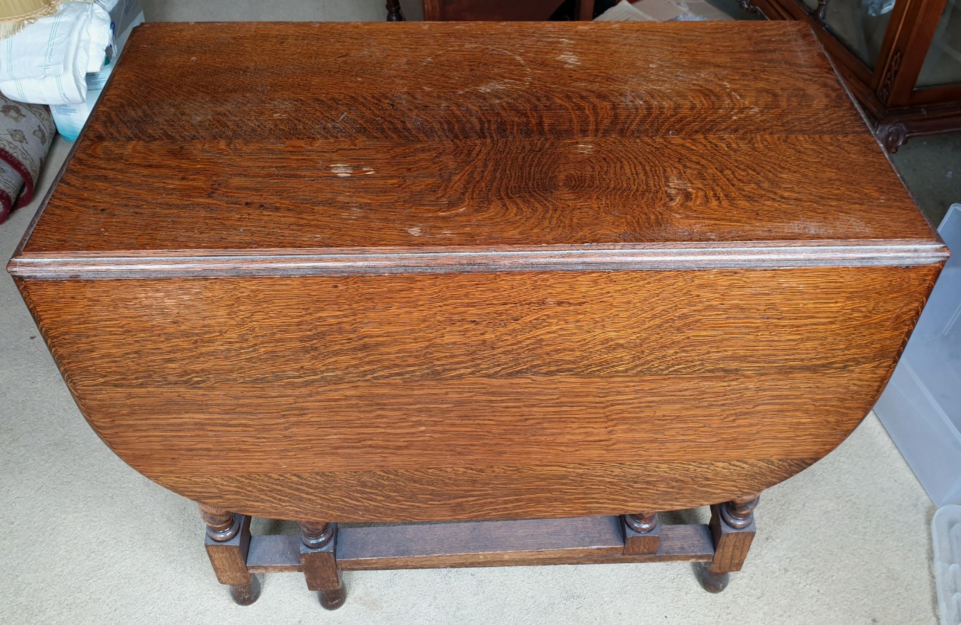 Antique Edwardian Hardwood Gate Leg Table - Image 2 of 2