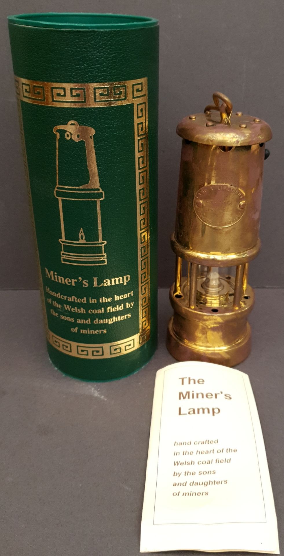 Vintage Welsh Miners Lamp by the Lamp & Limelight Company Hockley