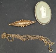 Victorian 15ct Gold Brooch Marked 625 Birmingham 1887