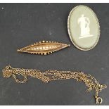 Victorian 15ct Gold Brooch Marked 625 Birmingham 1887