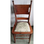 Antique Edwardian Rustic Hall or Bedroom Chair
