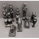 Vintage Assorted 10 x Black Egyptian Figures