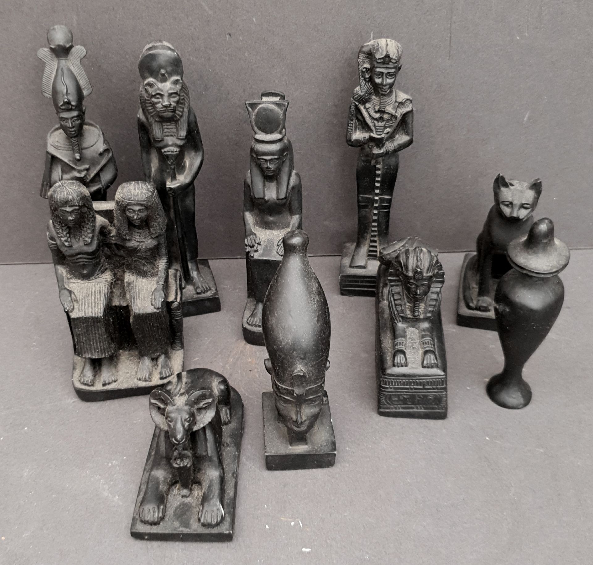 Vintage Assorted 10 x Black Egyptian Figures