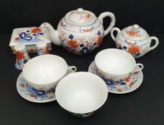Vintage Porcelain China Tea Pot and Cups Hand Painted