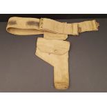 Vintage WWII Military Pistol Holster and Webbing Belt Dated M.E. Co. 1941