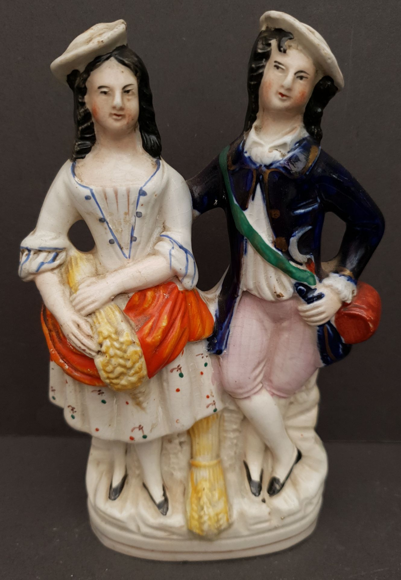 Antique 2 x Staffordshire Flatback Figures - Image 3 of 3