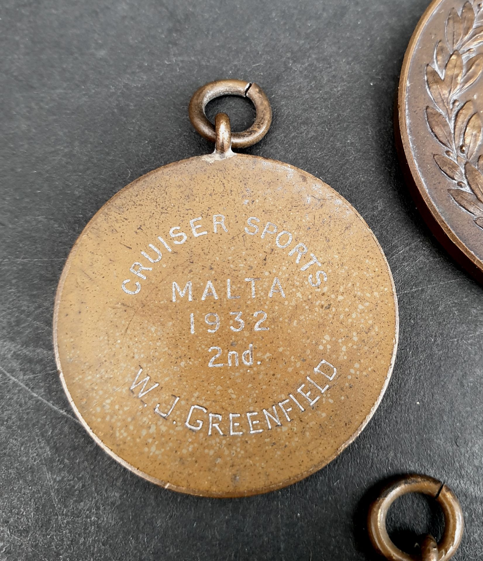 Antique Vintage 5 x Military Royal Navy Sporting and Football Medals 1930's Awarded To Royal Marines - Image 4 of 7