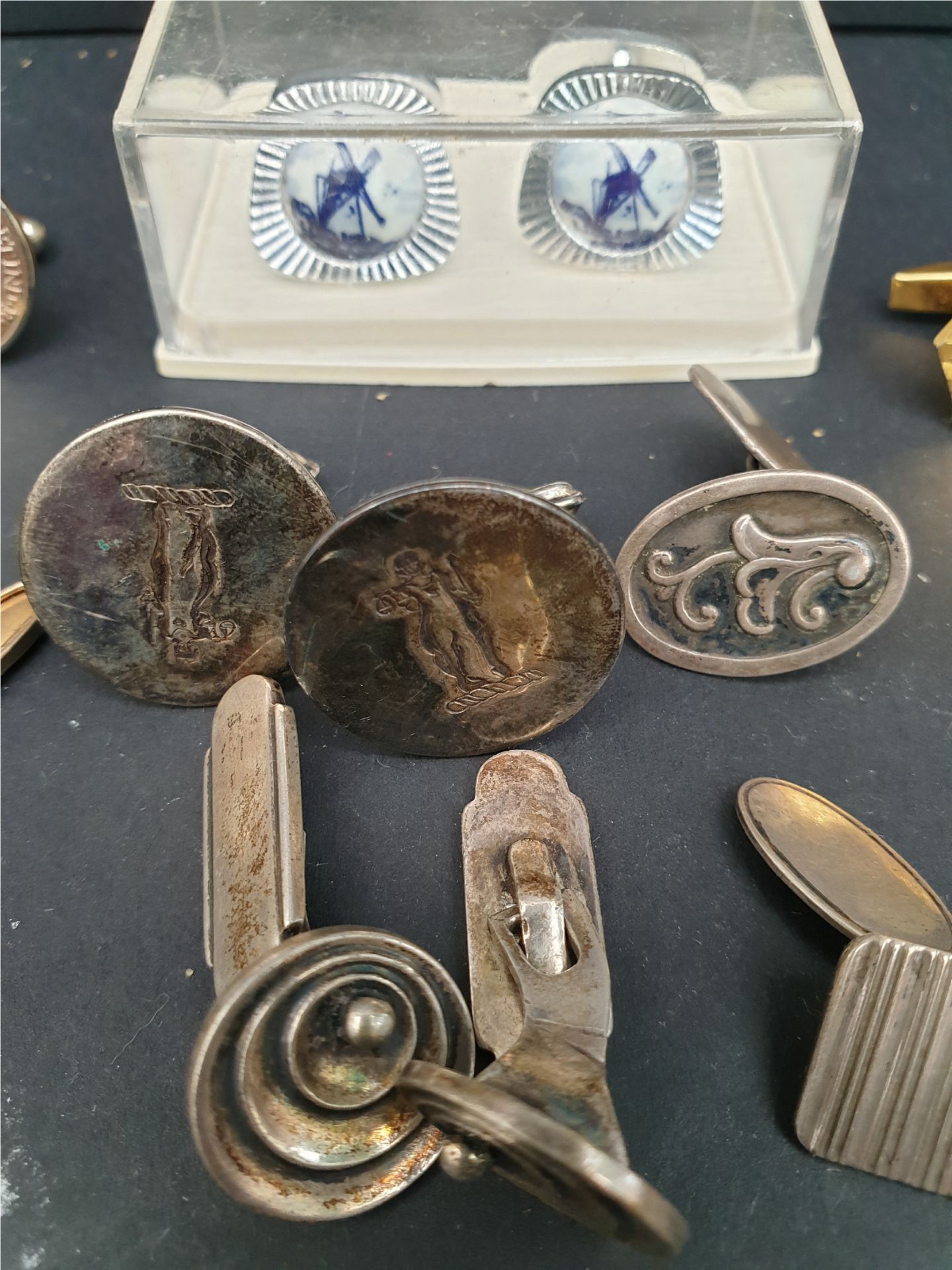 Vintage Silver Cufflinks by Eiler & Marloe of Denmark Plus Others - Image 2 of 3