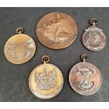 Antique Vintage 5 x Military Royal Navy Sporting and Football Medals 1930's Awarded To Royal Marines