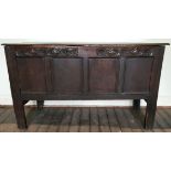 Antique Furniture Hardwood/Oak Coffer Pinned Joints Carved Top Rail