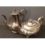 Antique Victorian Silver Plated Tea Pot & Coffee Pot