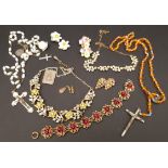 Antique Vintage Costume Jewellery Includes Rosaries