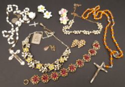 Antique Vintage Costume Jewellery Includes Rosaries