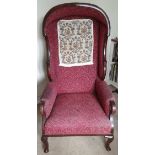 Antique Shepherds Chair Red Covers