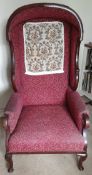 Antique Shepherds Chair Red Covers