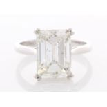 18ct White Gold Single Stone Prong Set Diamond Ring 5.86 Carats