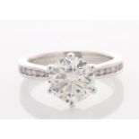 18ct White Gold Single Stone Prong Set With Stone Set Shoulders Diamond Ring 2.66