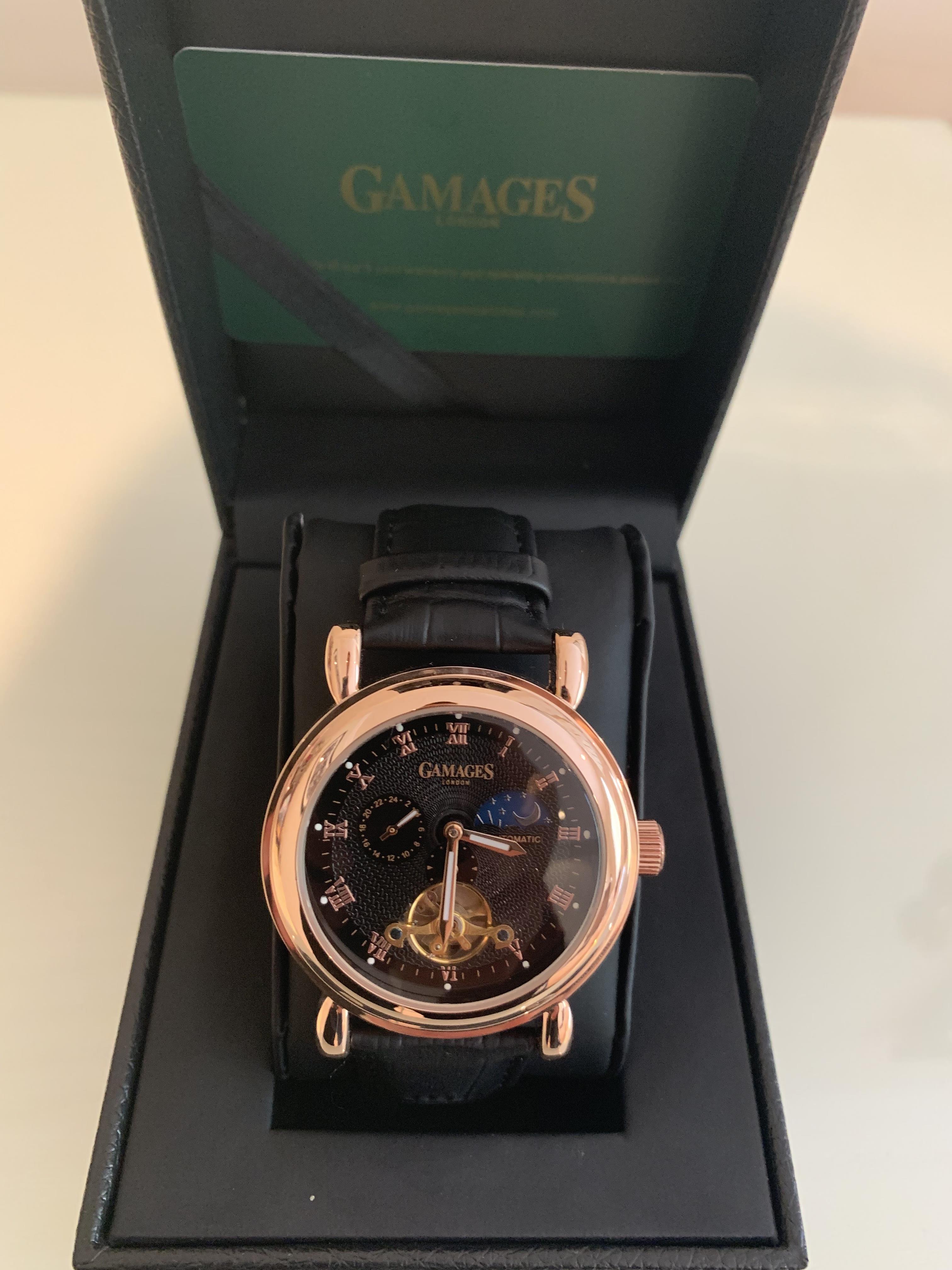 Limited Edition Hand Assembled GAMAGES Moon Phase Automatic Rose – 5 Year Warranty & Free Delivery