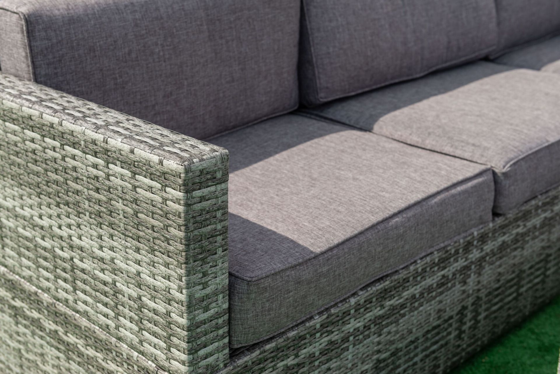 Newquay Corner Sofa Set in a Mixed Grey Pu Rattan with Contrasting Grey - Image 2 of 2
