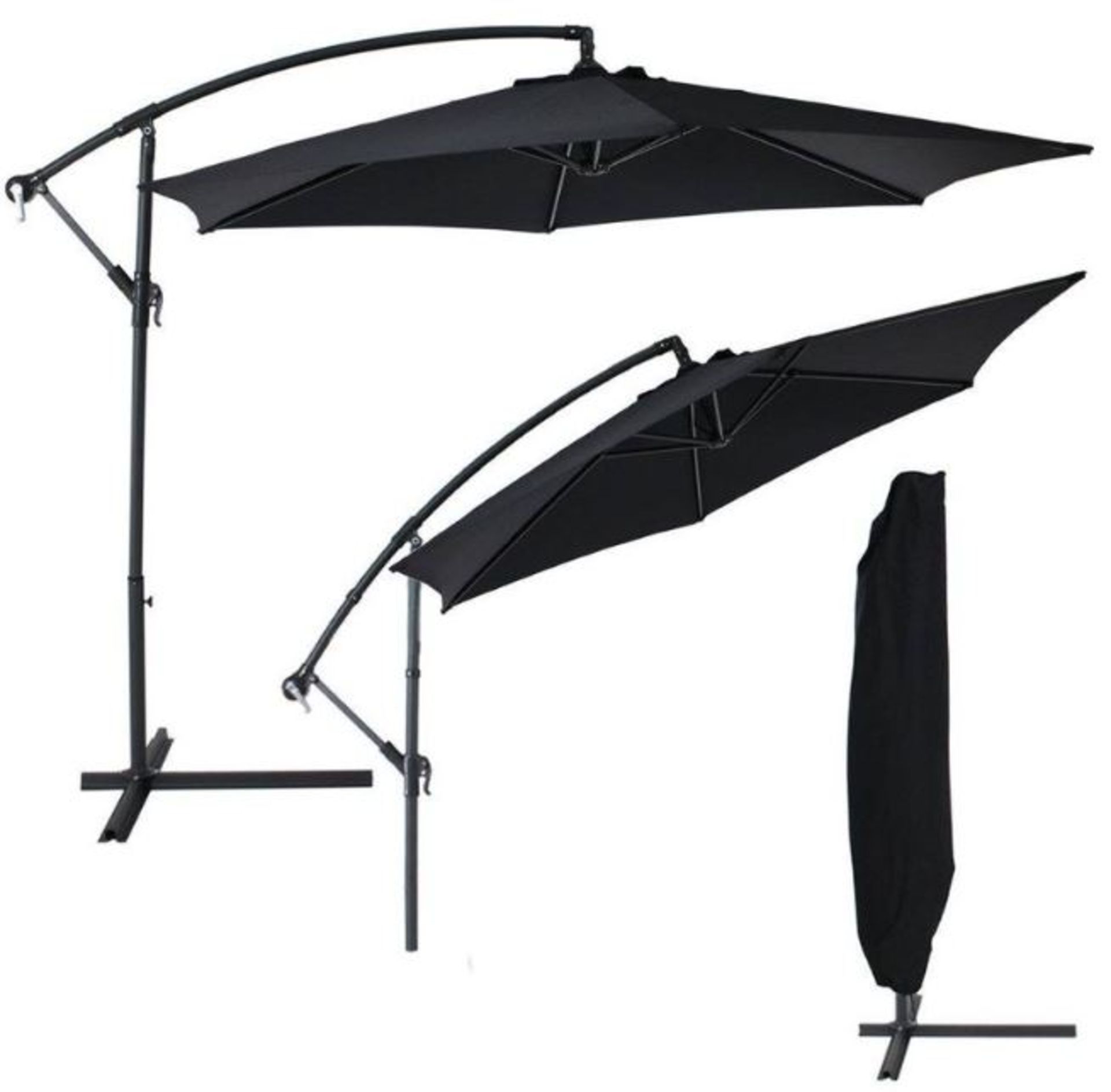 Banana Parasol Black 3 metre diameter