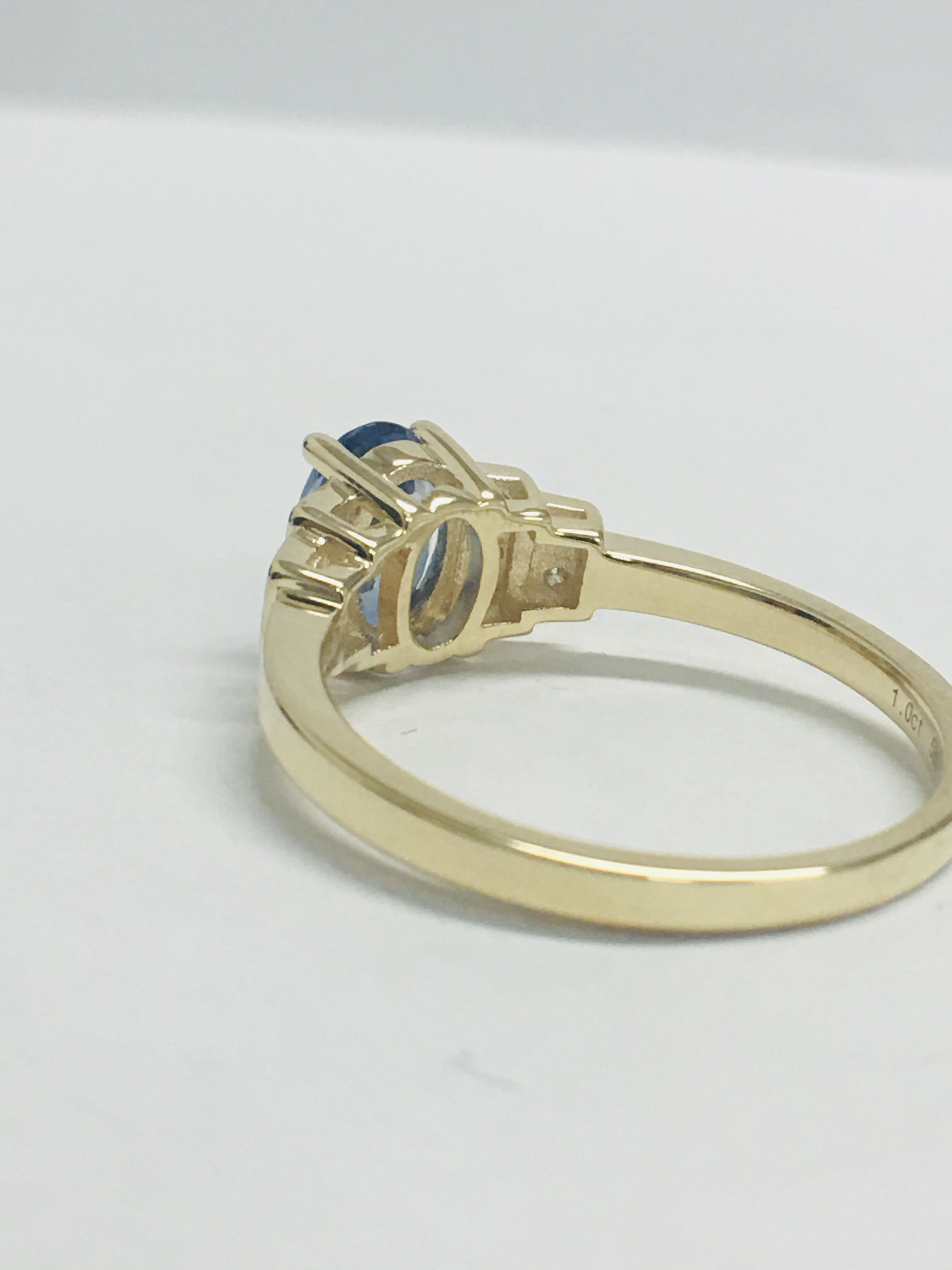 14Ct Yellow Gold Sapphire And Diamond Ring. - Image 4 of 10