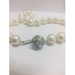 Strand 35 South Sea Pearls With 14Ct White Gold Filagree Style Ball