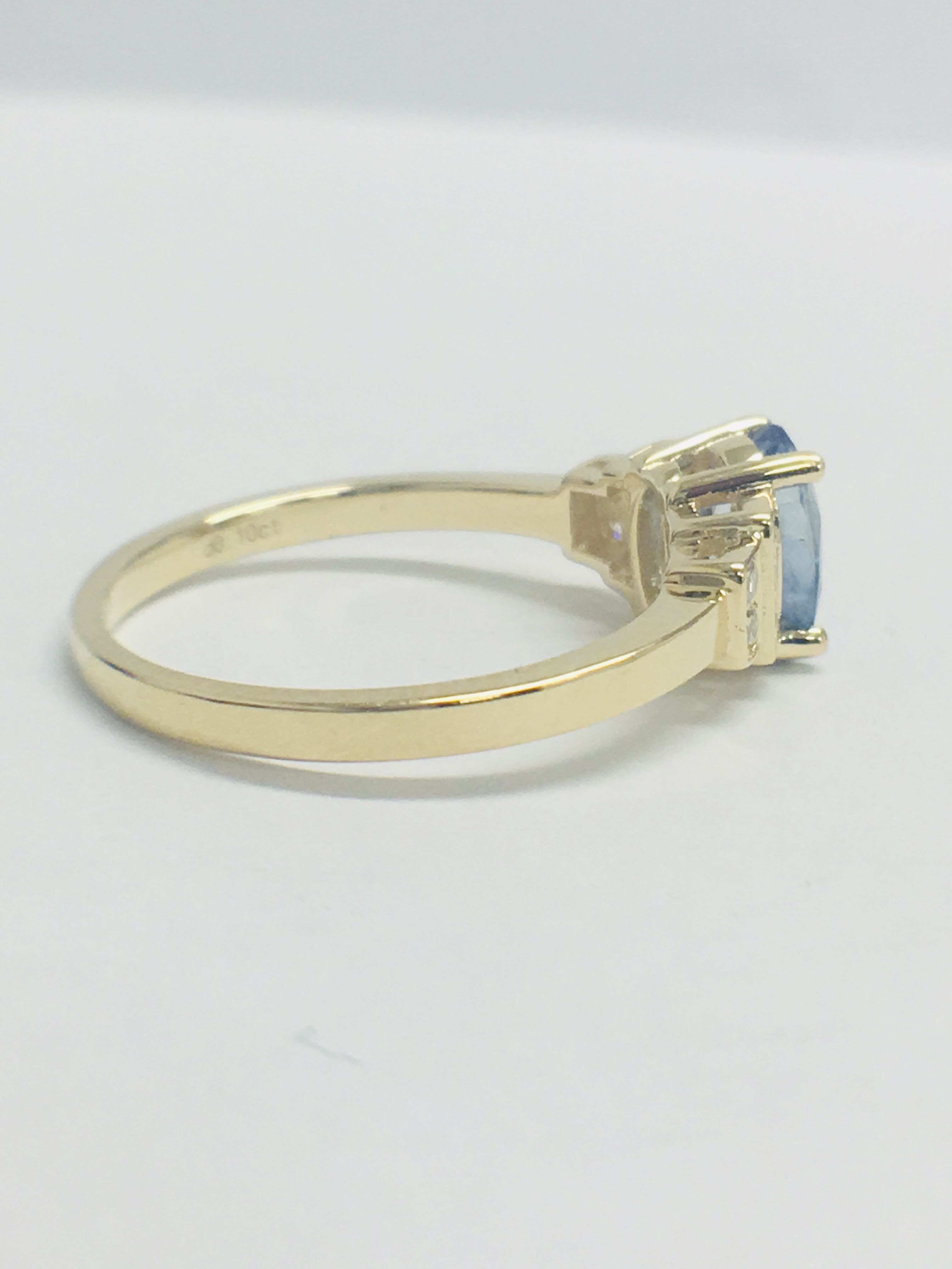 14Ct Yellow Gold Sapphire And Diamond Ring. - Image 6 of 10